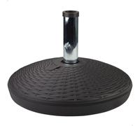 AKTIVE 61129 - Grand pied de parasol de terrasse rond noir, résistant à l'eau et au soleil, pied de parasol avec réservoir d'eau ou de sable, durable et stable