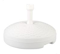 AKTIVE 61131 - Base de parasol de terrasse extérieure circulaire blanche, résistante à l'eau et aux rayons du soleil, avec réservoir d'eau ou de sable, base pare-soleil durable et stable