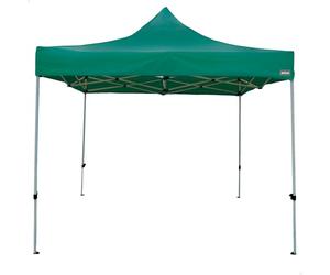 Aktive 61139 - Tonnelle d'extérieur pliante verte, Dimensions de l'auvent 3x3 cm, Hauteur réglable 3,20/2,20 cm, Protection UV et imperméable, Fabriqué en acier, Sac de transport inclus
