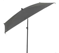 AKTIVE 61151 Parasol de terrasse carré, 175 x 175 cm, gris, mât en acier inclinable, tissu polyester avec protection UV30, 4 baleines résistantes, facile à monter et à ranger, parasol de jardin
