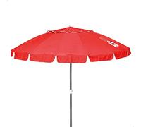 AKTIVE 62277 - Parasol de Plage Pliable et Coupe-Vent Rouge Ø 195 cm, Inclinable, avec Protection UV50, Brise-Vent de Plage, Grand Parasol, Parasol de Plage, Parasols de Plage