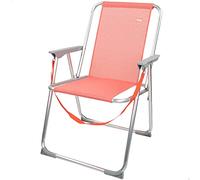 AKTIVE 62626 - Chaise Pliante de Plage, chaises Dossier Fixe, 44 x 45 x 76 cm, Couleur Corail, avec poignée de Transport, butées Anti-basculement, légères et résistantes