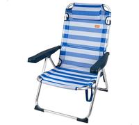 Aktive 2 In 1 Beach And Lounge Chair Folding Stripes With Cushion Argenté