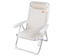Aktive 2 In 1 Beige Folding With Cushion Beach Chair Argenté