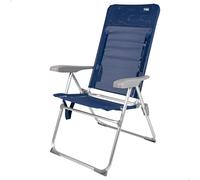 AKTIVE 62662 - Chaise de Plage Pliable inclinable Anti-basculement, Bleu Marine, 6 Positions, Dimensions 66 x 62 x 110 cm, matériau Aluminium, résistant, Poids Maximum supporté 110 kg