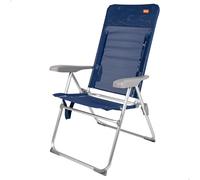 AKTIVE 62662 - Chaise de Plage Pliante Slim Inclinable Bleu Marine, 6 Positions, Dimensions 47X66X107cm, Matière : Aluminium, Robuste, Poids Maximum Supporté 110 kg