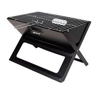 AKTIVE 63033 - Barbecue à Charbon Portable et Pliable en Acier Noir et Rectangulaire, avec Poignée de Transport, Dimensions 45 X 29 X 30 cm, Facile à Monter et à Transporter