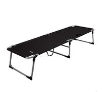 AKTIVE 63059 Table de Camping Pliable, 186 x 58 x 35 cm, Couleur Noire, supporte 110 kg, butées Anti-retournement, Structure Acier, Tissu Polyester, poignées de Transport, Accessoires Plage