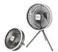 AKTIVE 63095 Ventilateur froid silencieux 3 en 1, Ø17 cm, avec trépied et support, lumière LED blanche, 3 modes d'air, chargeur USB inclus, charge en 1,5-5 h, ventilateurs silencieux pour dormir
