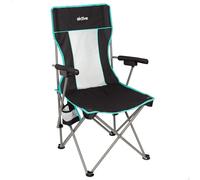 AKTIVE 63126 Chaise Pliante de Camping Deluxe avec Dossier en Grille, Respirante, Structure en Acier résistant, Dessous de Verre intégré, Sac de Transport Inclus, idéal pour Le Camping et l'extérieur