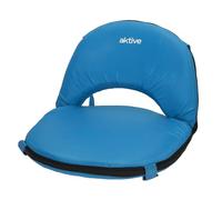 AKTIVE 63127 Siège pliable de camping bleu, dossier réglable, rembourré et compact, avec sangles type sac à dos pour transport facile, idéal pour l'extérieur, la plage, le camping et les événements en