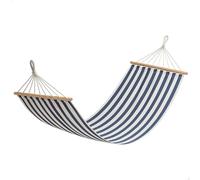 AKTIVE 63163 Hamac Suspendu 200 x 100 cm en Coton et Polyester à Rayures, avec Supports en Bois et Cordes de Serrage, capacité jusqu'à 110 kg, pour Jardin, terrasse ou Camping