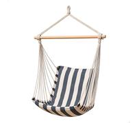 AKTIVE 63164 Chaise Suspendue, 90 x 55 x 125 cm, en Coton et Polyester à Rayures, avec Support supérieur en Bois et Cordes de Fixation, capacité jusqu'à 110 kg, pour Jardin, terrasse ou Camping