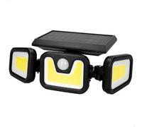 AKTIVE Applique solaire LED avec détecteur de mouvement, 100 LED COB, 350 lumens, 3 modes d'éclairage, détection 3-5 mètres, angle 270°, autonomie 8-10 h, résistance IP44, installation facile (61572)