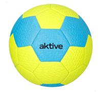 AKTIVE Ballon de Football en PVC, 320-340 g, diamètre 22 cm, Taille 5, Jaune Fluo et Bleu, résistant et Durable, idéal pour l'entraînement en Plein air, Les Sports, Les Ballons, Les Ballons de