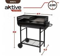 Aktive Barbecue au charbon de bois Noir 97 x 96 x 42 cm
