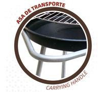 Aktive Barbecue au charbon de bois rond avec roues, Noir