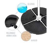 Aktive Pied de parasol rond rechargeable 60 L compatible avec les barres transversales 4 pièces