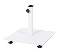 AKTIVE Base pour parasol carrée, acier, blanc, 9 kg, 37 x 32 cm, compatible avec mâts Ø22-38 mm