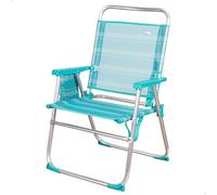 AKTIVE Beach - Chaise Pliante Haute avec Poignée. Chaise de Plage avec Accoudoirs, Chaise Longue Jardin ou Chaise de Camping, Turquoise