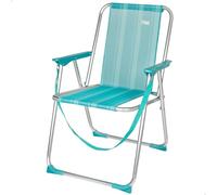 AKTIVE Beach Mediterráneo - Chaise Pliante Haute avec Poignée. Chaise de Plage avec Accoudoirs, Chaise Longue Jardin ou Chaise de Camping, Bleu Turquoise
