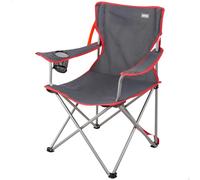 AKTIVE Camping Chaise de camping pliante 47 x 47 x 82 cm, gris anthracite, structure en acier, poids max. 110 kg, tissu en polyester, système anti-basculement, avec porte-gobelets