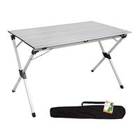 AKTIVE 52841 Table Pliante légère pour Camping en Aluminium, Plateau stratifié, 110 x 70 x 70 cm, avec Sac de Transport, Patins antidérapants, pour 6 Personnes, Gris