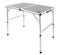 AKTIVE Camping - Table de Camping Pliante, Réglable en 2 Hauteurs, Plage ou Jardin en Aluminium, Facile à Transporter, Protections Antidérapantes, 90X60X40 cm ou 90X60X70 cm, Gris