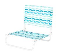 AKTIVE Chaise Basse Pliable de Plage avec Dossier, Structure Acier, siège Polyester, légère et résistante, 47 x 48 x 50 cm, Charge 110 kg, imprimé Bleu (62411)
