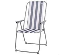 AKTIVE Chaise de Camping Pliante, 45X45X90 cm, Rayures de Marin, avec Anti-Bascule, Supporte 110 kg, Structure en Acier, Tissu Polyester, Accoudoirs en Plastique, Chaises Pliantes (62354)