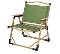 AKTIVE Chaise de Camping Pliante, Glamping, Couleur Verte, Anti-Bascule, 47X45X62 cm, Supporte 110 kg, Tissu Polyester, Structure en Acier, Accoudoirs en Bois, Chaises Pliantes (63067)