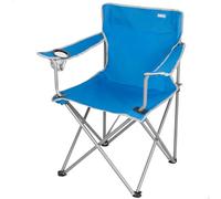 AKTIVE Chaise de camping pliante, Structure en acier, Assise en polyester, Porte-gobelet intégré, Système anti-roulis, Supporte 100 kg, Pliable et portable, Bleu (63159)