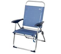 AKTIVE Chaise de Plage Pliable, 65 x 60 x 38/96 cm, Dossier inclinable, réglable 4 Positions, Structure en Aluminium, Tissu textilène, Anti-retournement, Max. 110 kg, Couleur Bleue, modèle La Palma