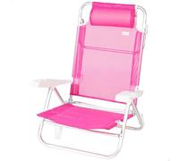 AKTIVE Chaise de Plage Pliable Basse, rayée, Mesure 47 x 49 x 82 cm, Multiposition, 8 Positions, textilène et Aluminium, Poids supporté 110 kg, poignée de Transport, chaises rembourrées (62685)