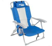 Aktive 5 Positions Loup With Cushions And Pockets Beach Chair Bleu