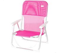 AKTIVE Chaise de Plage Pliable, Fuchsia, textilène et Aluminium, 44 x 40 x 72 cm, 1,87 kg, Respirante, avec poignée de Transport