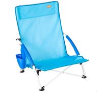 AKTIVE Chaise de plage pliante bleu marine avec poche latérale, structure en acier, légère et facile à transporter, pour la plage et le camping (62505)