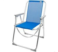 AKTIVE Chaise de Plage Pliante, Chaise à Dossier Fixe, Bleu, Plage, 44X45X76 cm, avec Poignée de Transport, Butées Anti-Basculement, Chaises de Plage Pliantes Légères et Durables