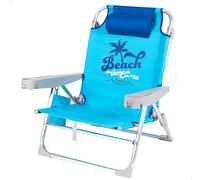 AKTIVE Chaise de Plage Pliable, Aluminium + 600D PVC, Bleu, 53 x 58 x 80cm