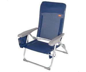 AKTIVE Chaise de Plage Pliante Extra-Plate et Fine, Très Compacte, Multipositions, avec Coussin et Poche, avec Poignée pour Un Transport Facile, 6 Positions, Dimensions 47X58X87 cm, Aluminium