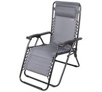 AKTIVE Chaise longue en textilène et aluminium 52 x 68 x 104 cm Couleur grise