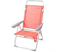 AKTIVE 62630 62630-Chaise Pliante Beach, 63 x 57 x 99 cm, Couleur Corail, Hauteur Assise 33 cm, poignée de Transport, chaises de Plage Pliables légères, Aluminum Autre, 1 Flamant Rose