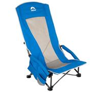 AKTIVE Chaise Pliante, 55X45X95 cm, Bleu, Assise Basse, Dossier Haut, Pochette, Porte-Gobelet, Anti-Bascule, Supporte 110 kg, Structure en Acier, Tissu Polyester, Bandoulière, Chaises Pliantes (63065)