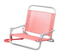 AKTIVE Chaise pliante de plage, camping, 46x44x49 cm, Corail, Assise basse, Sans tube frontal, Supporte 110 kg, Poignée de transport à l'épaule, Structure en aluminium