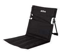 AKTIVE Chaise Pliante de Sol Noire avec Dossier réglable et Housse de Transport, Structure en Acier et Tissu Oxford, légère et compacte, pour Camping, Plage et extérieur (62459)