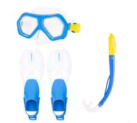 AKTIVE Colorbaby Aqua Sport Masques de Plongée et Palmes pour Enfants, Masque à Gouttelettes, Ajustement Facile, sans Latex, Palmes Ajustables 32-37, Tube Anti-Éclaboussures