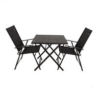 Aktive 61149 Table+2 Armchairs Folding Outdoor Set Argenté