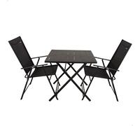 Aktive 61149 Table+2 Armchairs Folding Outdoor Set Argenté