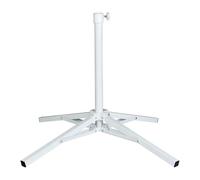 AKTIVE Garden 53852 Support de parasol pliant 4 pieds, aluminium, mât Ø25 à 32 mm, 65 x 65 x 60 cm, filetage réglable, blanc