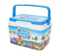 AKTIVE Glacière Rigide de Plage 5 L, Design Summer Trends, Plastique résistant, Isolation en polyuréthane supérieure, maintient Le Froid jusqu'à 15 h, Couvercle avec Fermeture sécurisée, légère et